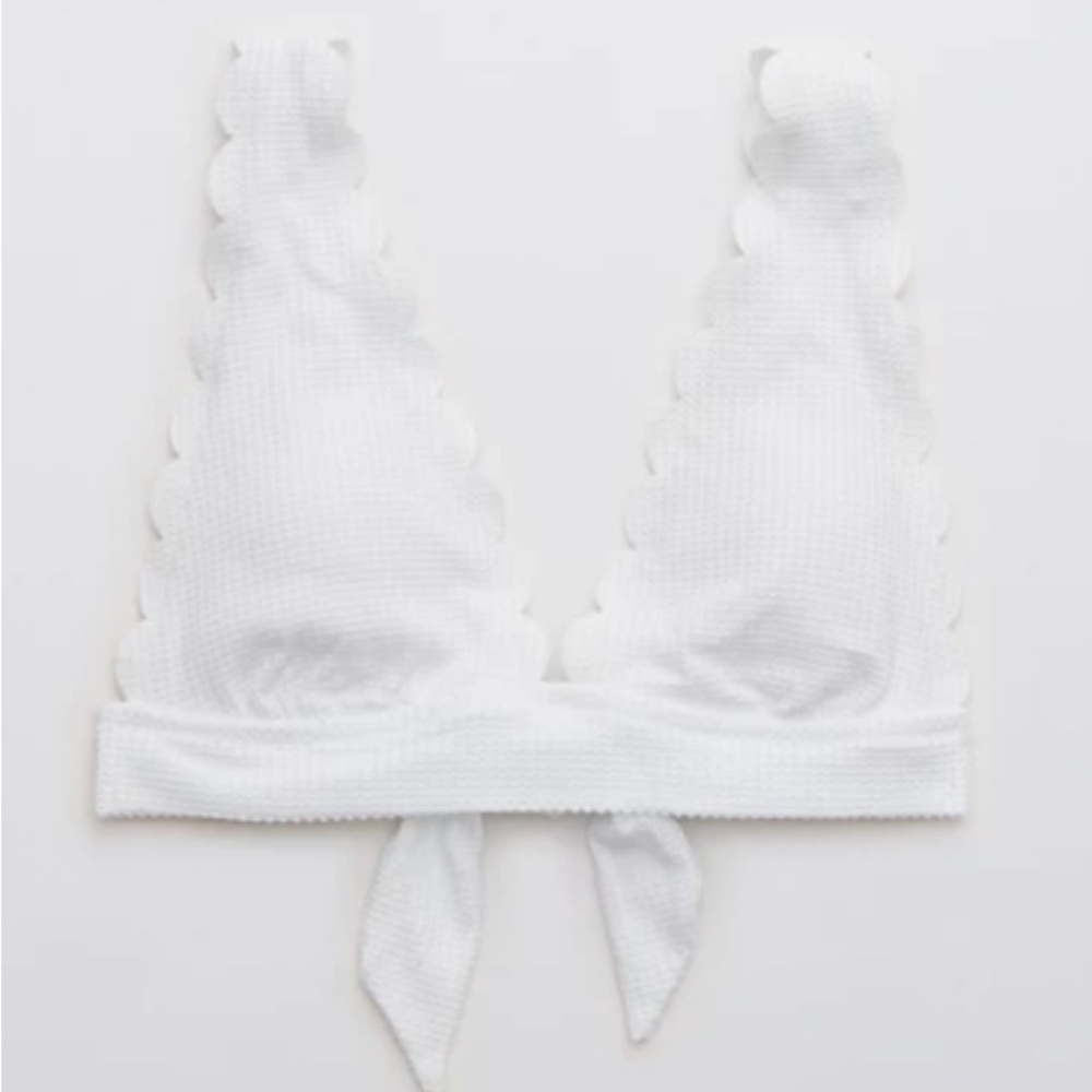White Scalloped Bikini Top
